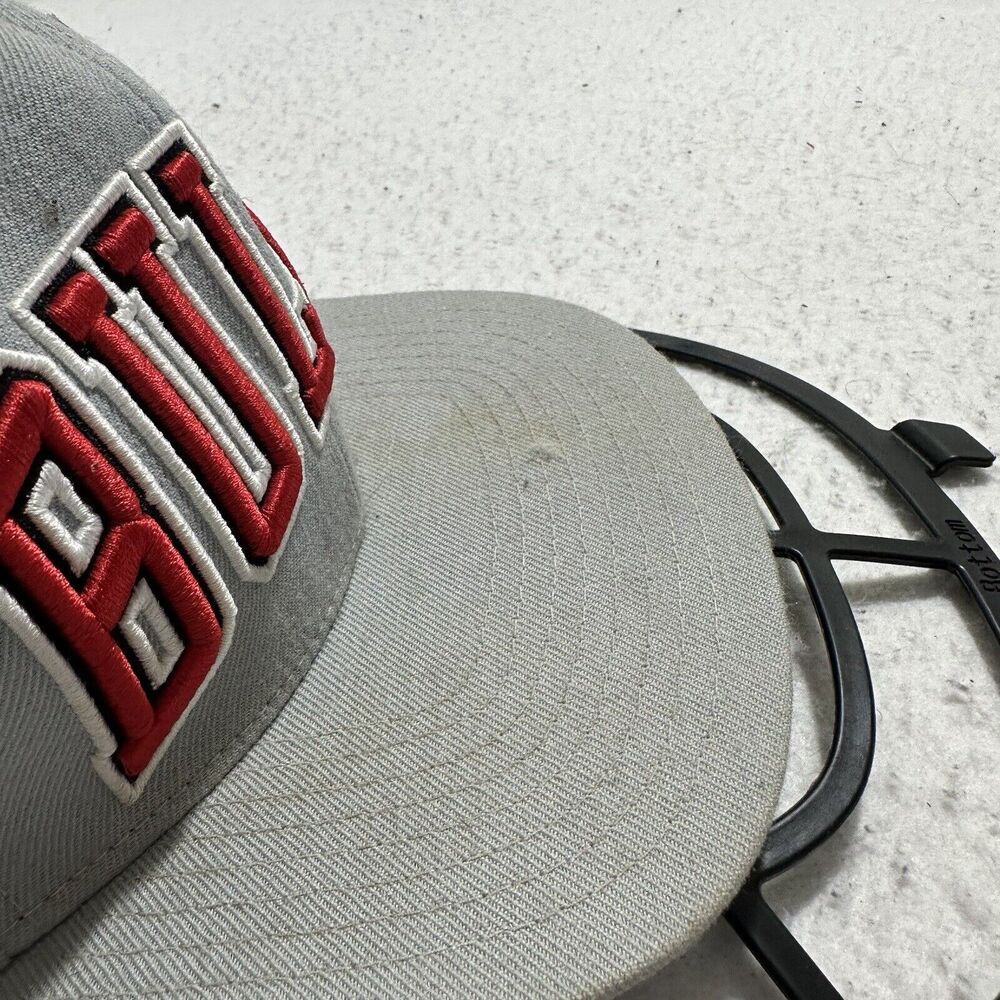 Mitchell & Ness Chicago Bulls Men's Adjustable Hat Baseball Cap Gray Red Wool - Picture 8 of 15